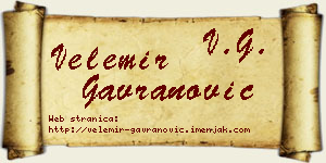 Velemir Gavranović vizit kartica